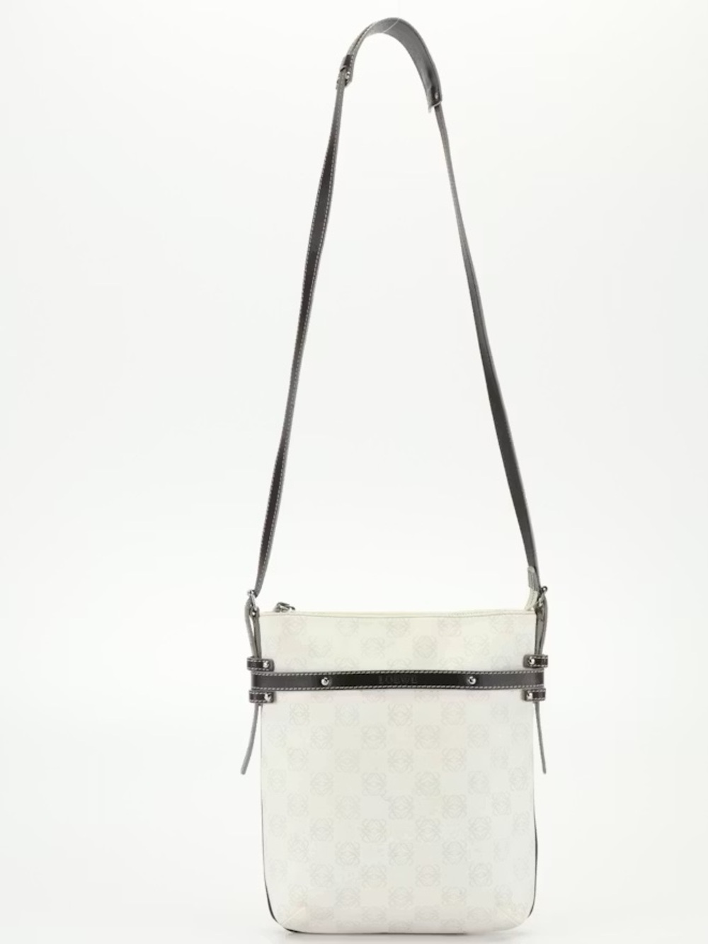 Loewe White Crossbody Bag with Dark Trim